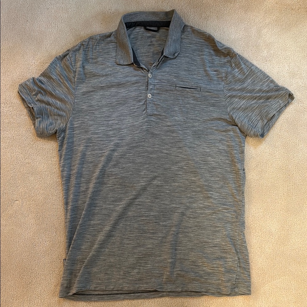 Men's Gray Icebreaker Polo Shirt Large